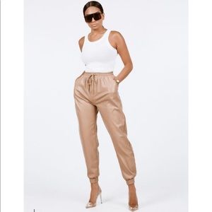 Sundar Bay x CES Nude Vegan Leather Joggers